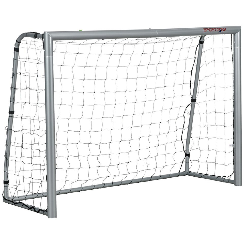 image 1 of SPORTNOW 8ft x 5ft Football Goal, Football Net for Garden, Training Goal with Ground Stakes, Steel Frame | Grey