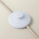 image 5 of ValueLights Wyatt Natural Linen Tall Lamp Shade Walnut Wood Bobbin Floor Lamp | Cream