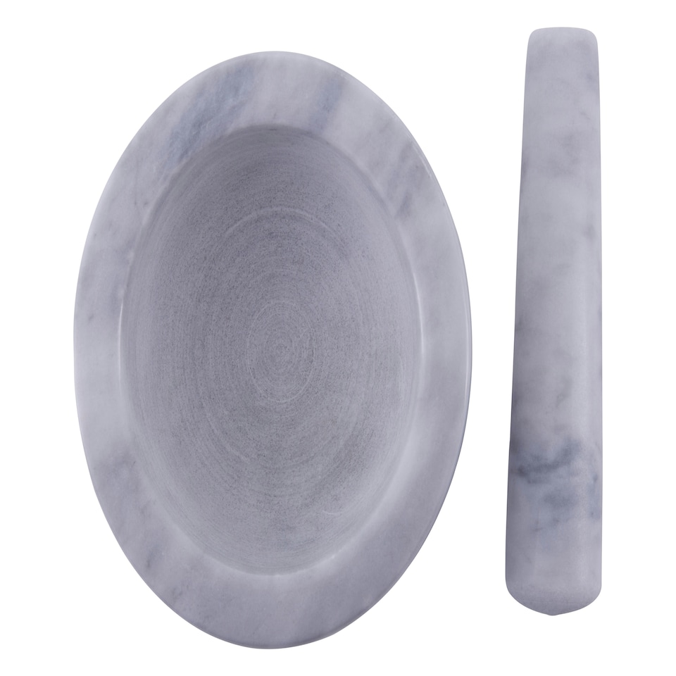image 1 of Interiors By Premier 250ml Grey Marble Mortar And Pestle, Durable Natural Stone Grinder For Kitchen Use