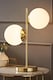 image 2 of ValueLights Jas Gold Metal Table Lamp White Frosted Glass Shades