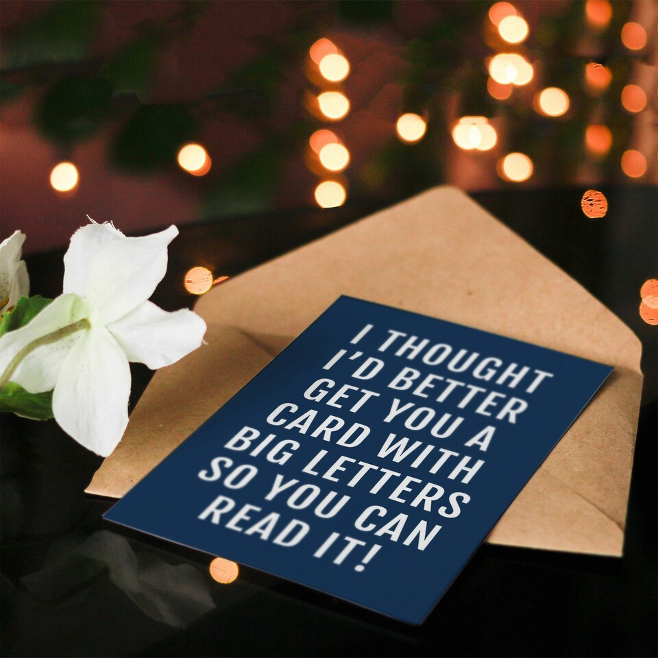 image 1 of Card With Big Letters So You Can Read It For Him Funny Birthday Card