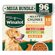 Winalot Meaty Chunks Mixed In Gravy Wet Dog Food 96X100G (Pack Of 8)