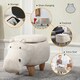 image 3 of HOMCOM Hippo Storage Stool Cute Decoration Footrest Wood Frame Legs Cream