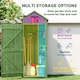 image 3 of Outsunny Small Shed, Tall Slim Wooden Garden Shed with 3 Removable Shelves and Roof Hatch, Compact Outdoor Tool Storage Cabinet with Asphalt Roof and Door Latch, 77 x 54.2 x 179 cm, Green