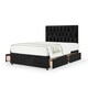 image 1 of Super Ortho Orthopaedic Black Naples Velvet 4 Drawer Divan Set And Lona Headboard Super King
