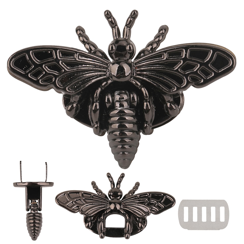 image 1 of Bee Twist Turn Lock Clasp, Decorative Closure For Leathercraft Projects