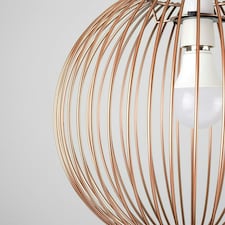 ValueLights Metal Basket Style Globe Ceiling Pendant Light Shade In Copper Effect Finish