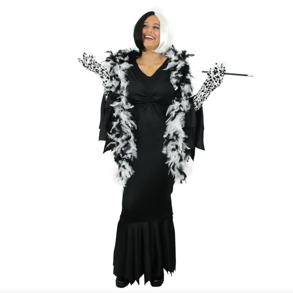 image 1 of Evil Dog Lady Costume With Bob Wig Black | 3XL