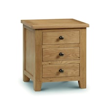 Stylish White Oak Bedside Drawer - 3 Drawers