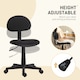 image 4 of HOMCOM Armless Office Chair, Small Desk Chair, Height Adjustable Computer Chair with Rolling Wheels and Low Back, Black