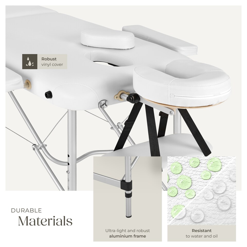 image 1 of Massage Table Set Massage Bench Massage Table 2 Zone Massage Bed Cosmetic Lounger Bag Bolsters Head And Armrests | White | white | 1