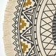 image 3 of Homescapes Black and Gold 100% Cotton Mandala Printed Round Rug Black | 145 cm Round