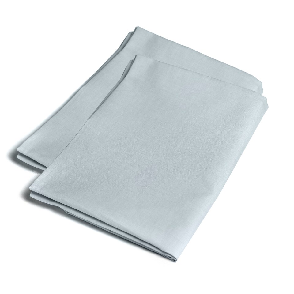 image 1 of Serene Plain Dyed Pair of Housewife Pillowcases Duck Egg