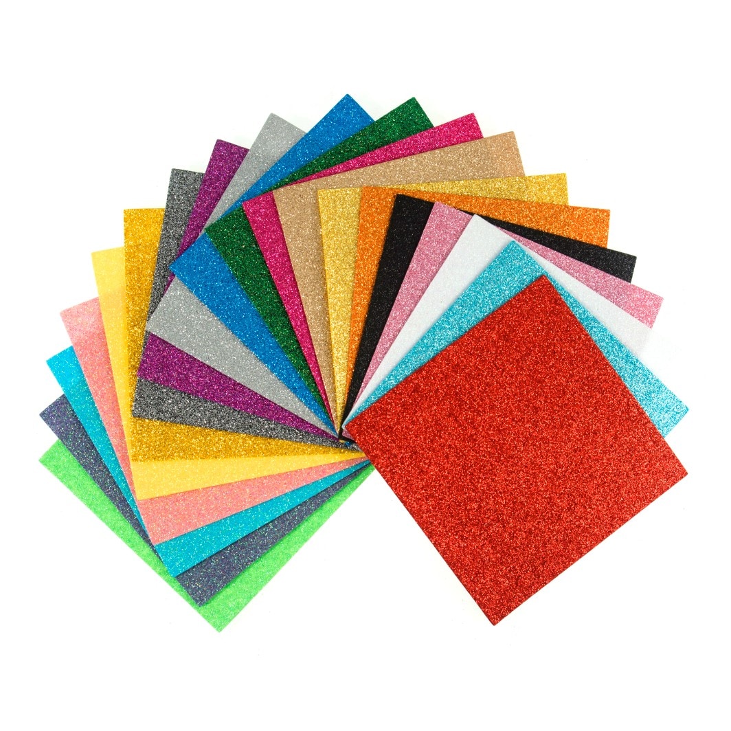 Trimits G/FELT Pack 150X150MM - Felt: Acrylic: 15 x 15cm: Glitter: Assorted Colours: 20 Pieces | Size: 15 x 15 cm