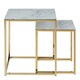 image 2 of Alisma Nest of Tables with White Marble Effect Glass Top & Gold Legs