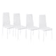 image 3 of Living and Home Set of 4 Faux Leather High Back Dining Chairs - White