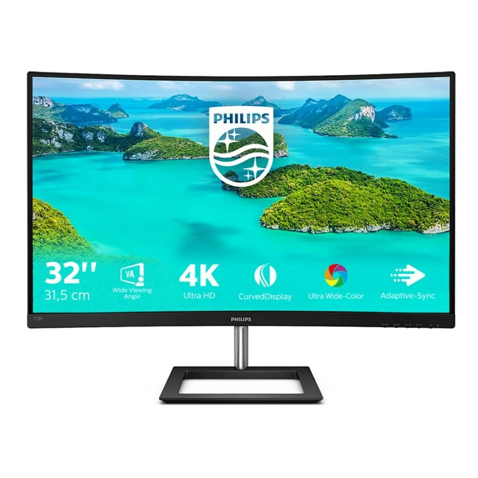 Philips E Line 328E1CA/00 31.5" Curved VA LCD 4K Ultra HD 4ms Built in Speakers Monitor