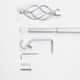 image 4 of OHS Curtain Pole Extendable 16mm Metal Finnials Twist End Rod 70-120cm | Silver