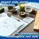 image 3 of Harbour Housewares Rectangle Glass Placemats - Marble - 40x30cm - Set of 6 - Heat Resistant White
