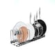 image 1 of Buckingham Expandable Pot, Pan & Lid Organising Rack 10 Dividers - Black | Black