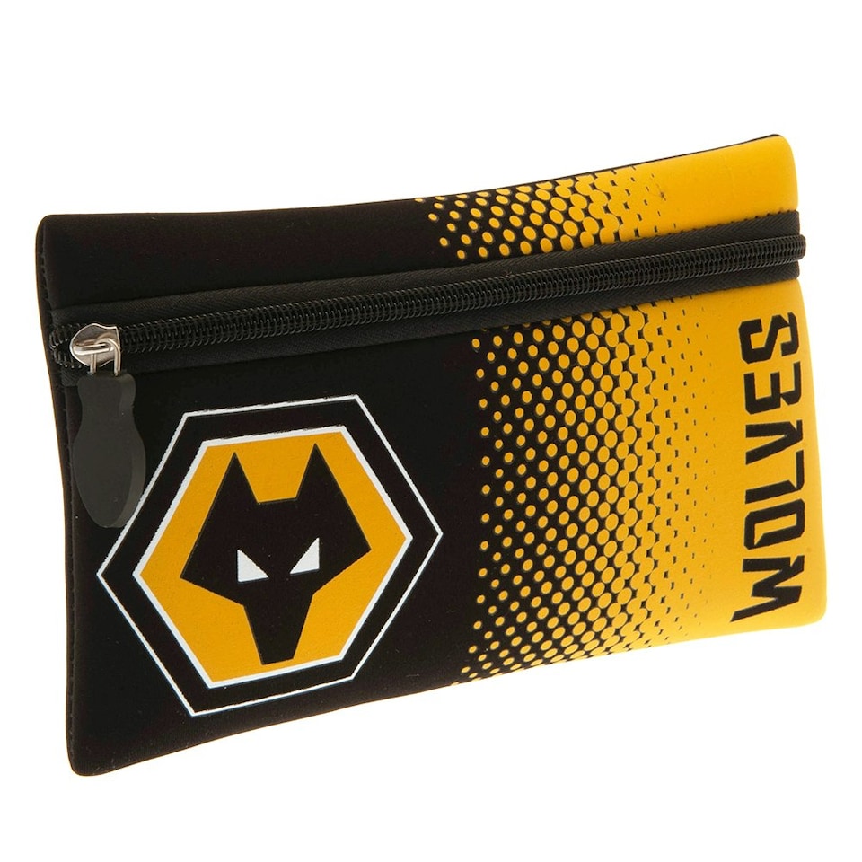 image 1 of Wolverhampton Wanderers FC Dot Fade Pencil Case - Yellow/Black - One Size