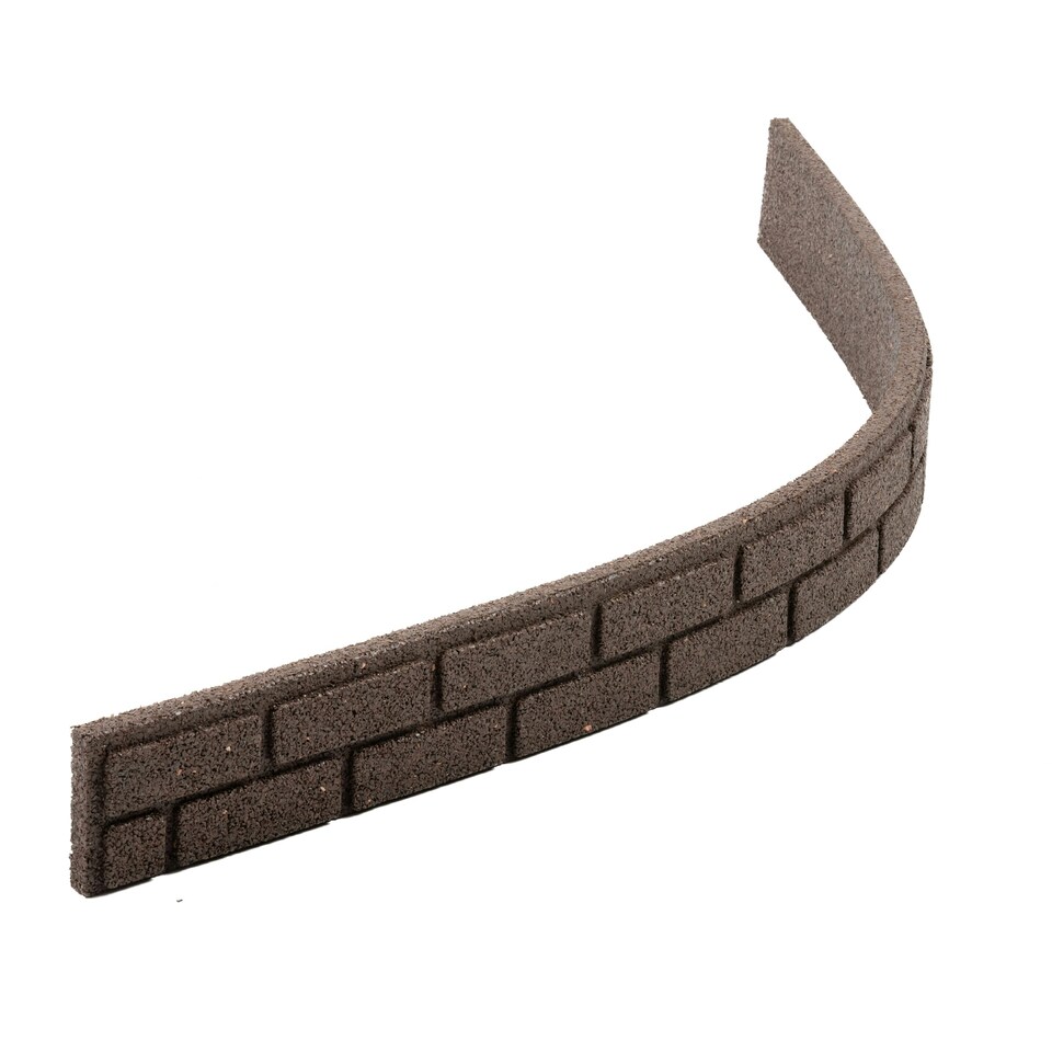 image 1 of Rubber Lawn Edging Border Ultra Curve Bricks - Earth