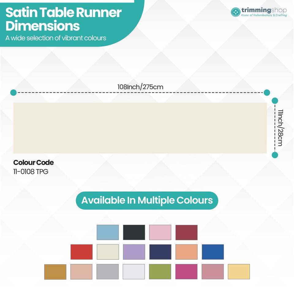image 1 of Satin Table Runner for Dining Table - 11 x 108 Inch