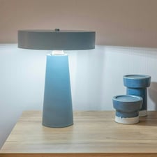 ValueLights Remi Matte Blue Table Lamp with Blue Shade