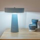 image 1 of ValueLights Remi Matte Blue Table Lamp with Blue Shade