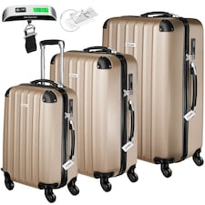 Suitcases Set of 3 - scale, luggage tag, lock included, swivel wheels | Cream | champagne | 1