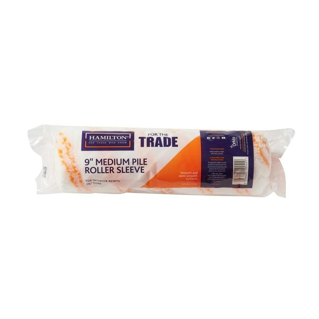 Hamilton For The Trade Medium Pile Paint Roller Sleeve - White/Orange - One Size (UTST9633)