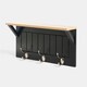 image 4 of OHS Wall Shelf Coat Rack Wood Effect Floating Display Unit