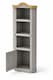 image 3 of Corona Corner Display Unit Grey Bookcase Pine Cupboard 3 Book Shelves