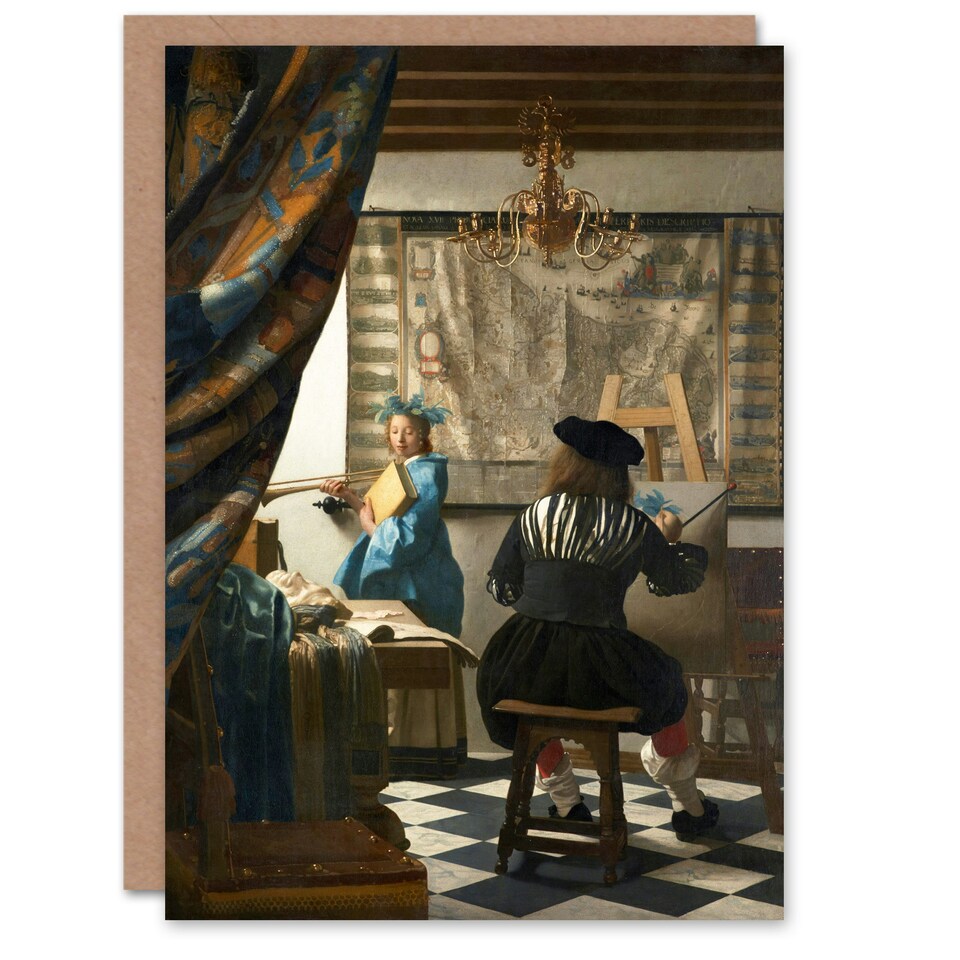 image 1 of Johannes Vermeer Art Card The Allegory of Painting