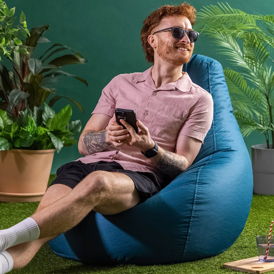 image 1 of icon Dalton Medium Beanbag Outdoor Teal Set of 2