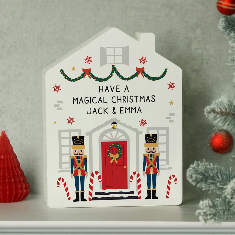 image 1 of Personalised Nutcracker Christmas House Ornament
