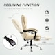 image 5 of HOMCOM Executive Office Chair, Recliner Computer Chair with Footrest, Cream