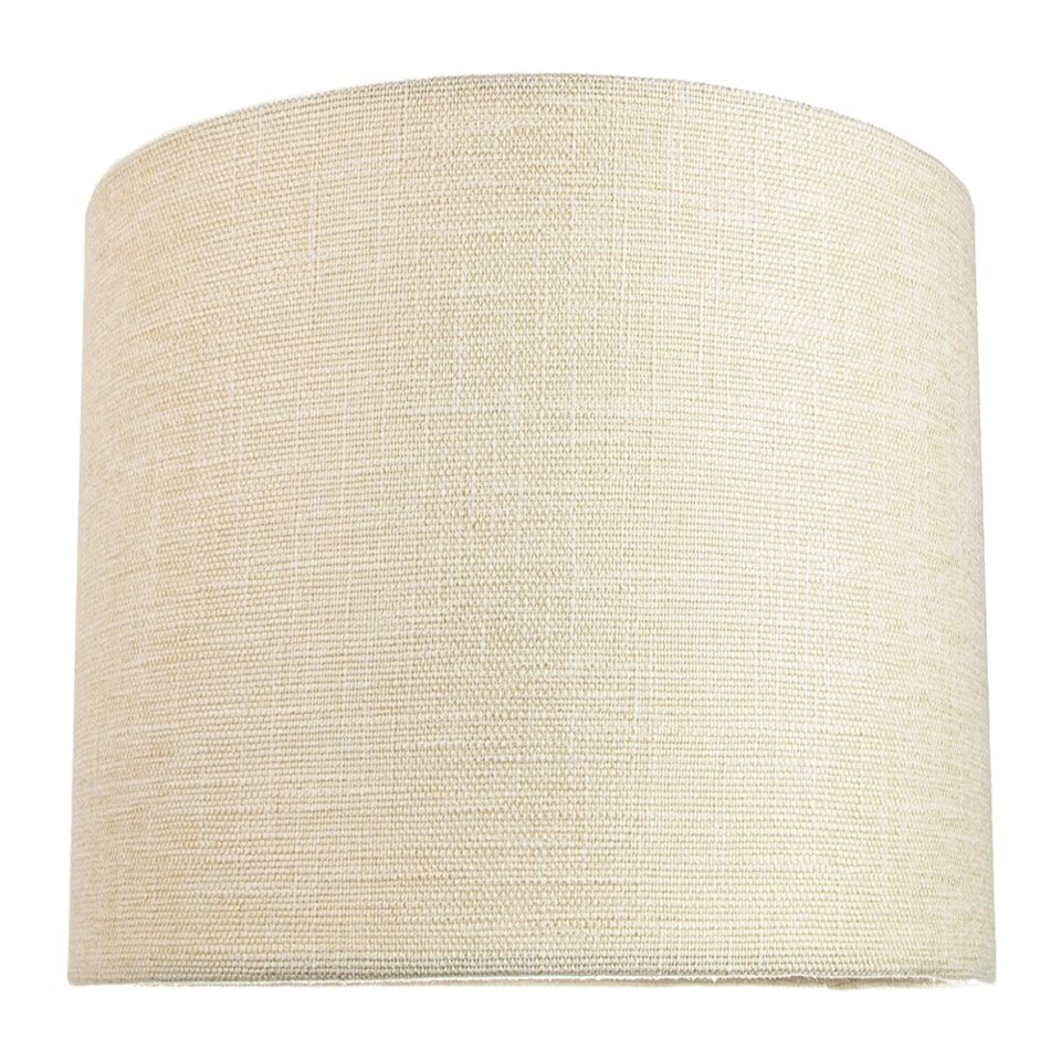 image 1 of Contemporary and Sleek 12 Inch Cream Linen Fabric Drum Lamp Shade 60w Maximum | Cream