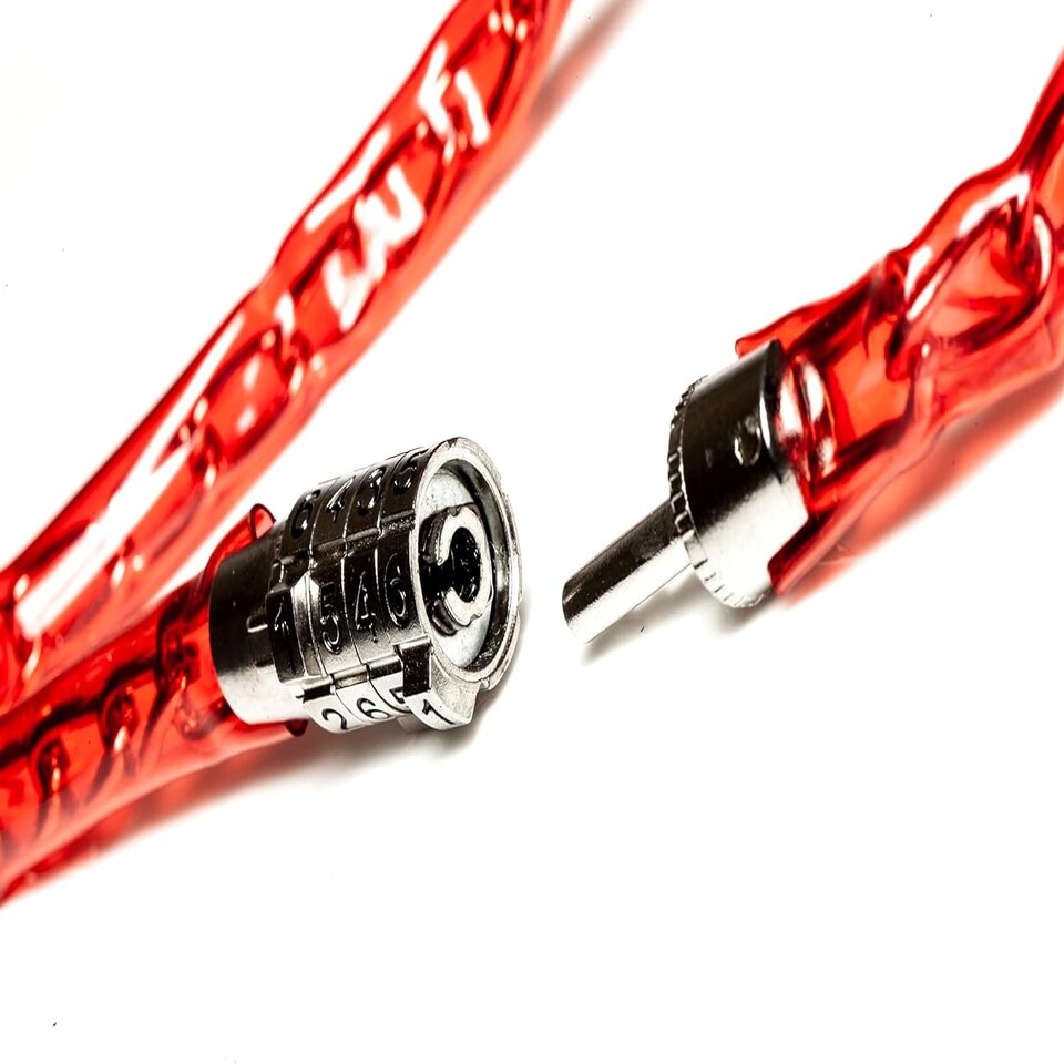 image 1 of AWE Red Bike/Multi Purpose Combination Chain Bike Lock Red