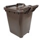 image 3 of Kerbside Compost Caddy with Locking Lid - Brown - for Food Waste Recycling (23 Litre) - Plastic Bin with Composting Guide
