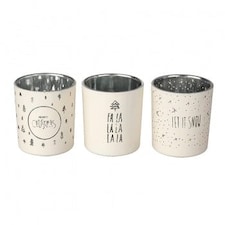 Heaven Sends Christmas Set of 3 Glass Christmas Tea Light Holders