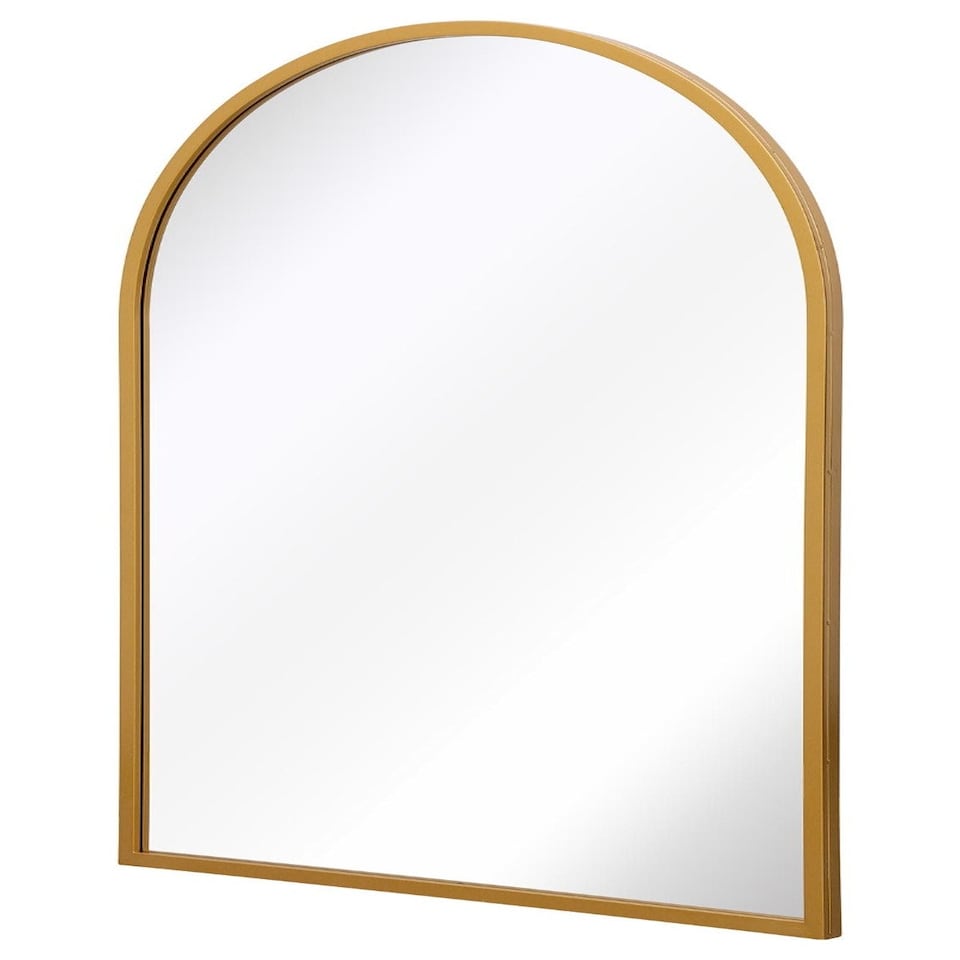 image 1 of The Arcus - Gold Metal Framed Arched Wall Mirror 47" X 31" (120CM X 80CM). Suitable for Inside and Outside. Gold