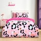 image 1 of OHS Ultra Soft Leopard Fleece Duvet And Pillowcase Bedding Set - Lilac Pink | Lilac | Double