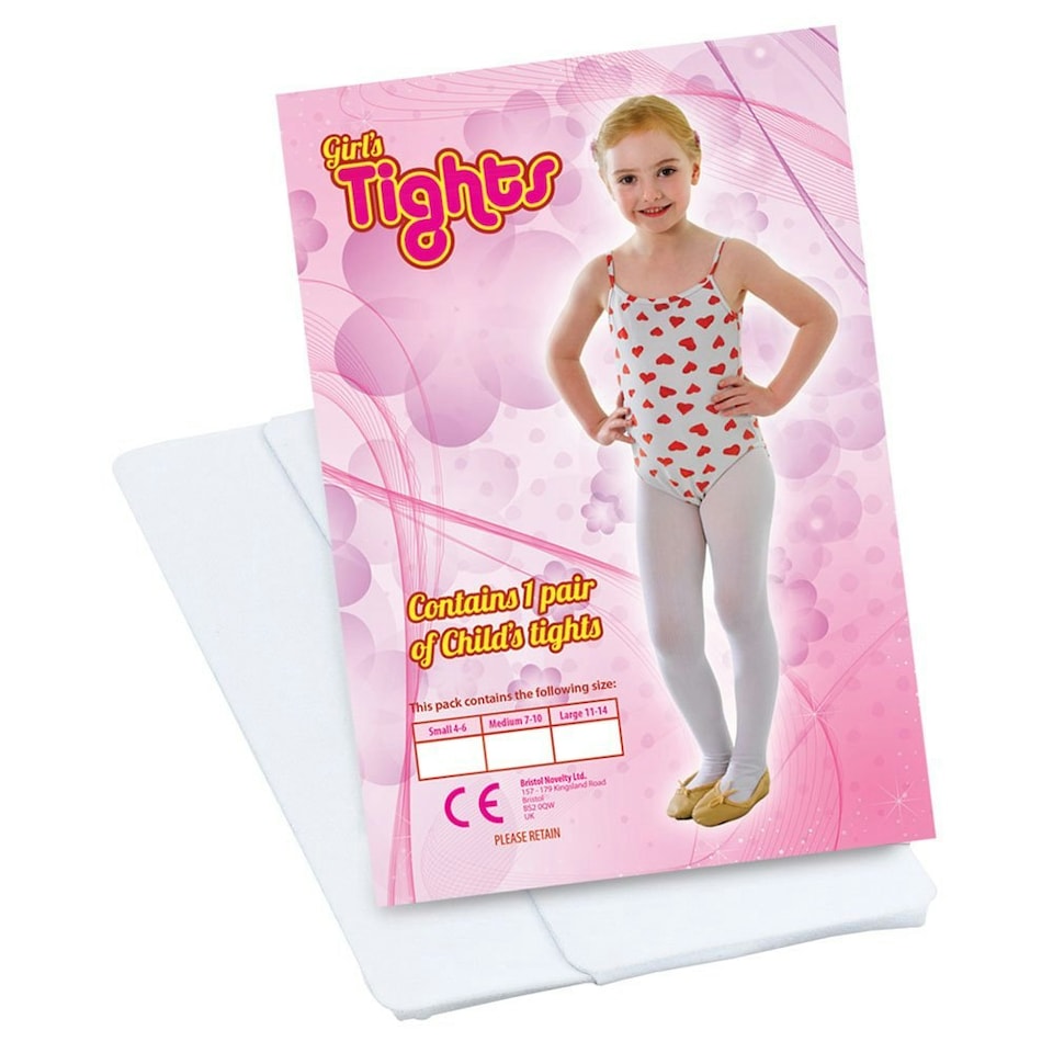 image 1 of Bristol Novelty Childrens/Kids Tights - White - Large (11-14) L