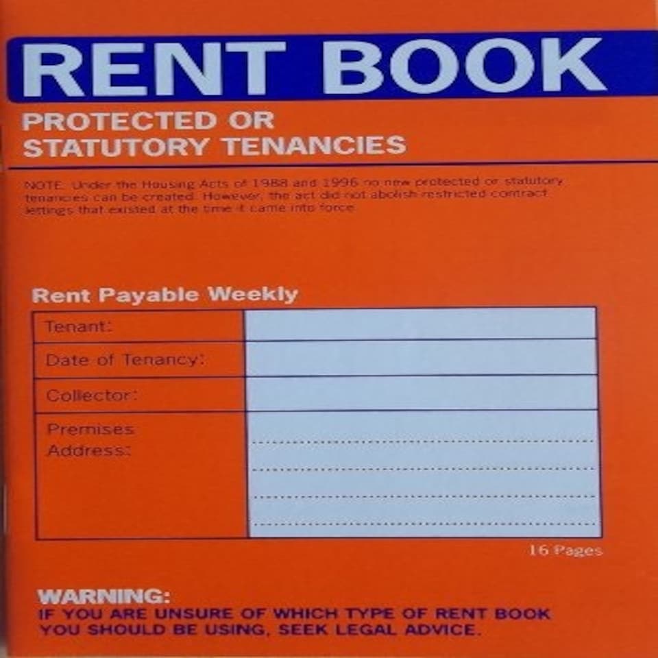 image 1 of Rent Book 16 Page Protected Or Statutory Tenancies Book (C235)