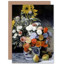 Renoir Mixed Flowers In An Earthenware Pot Fine Art Art Card
