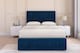 image 1 of Sloomy Cambridge Navy Plush Divan Bed Base 2 Drawers Foot-End With 26 Inch Strutted Headboard & 12 Inch Matching Footboard | Blue | Navy | Small Double | 1