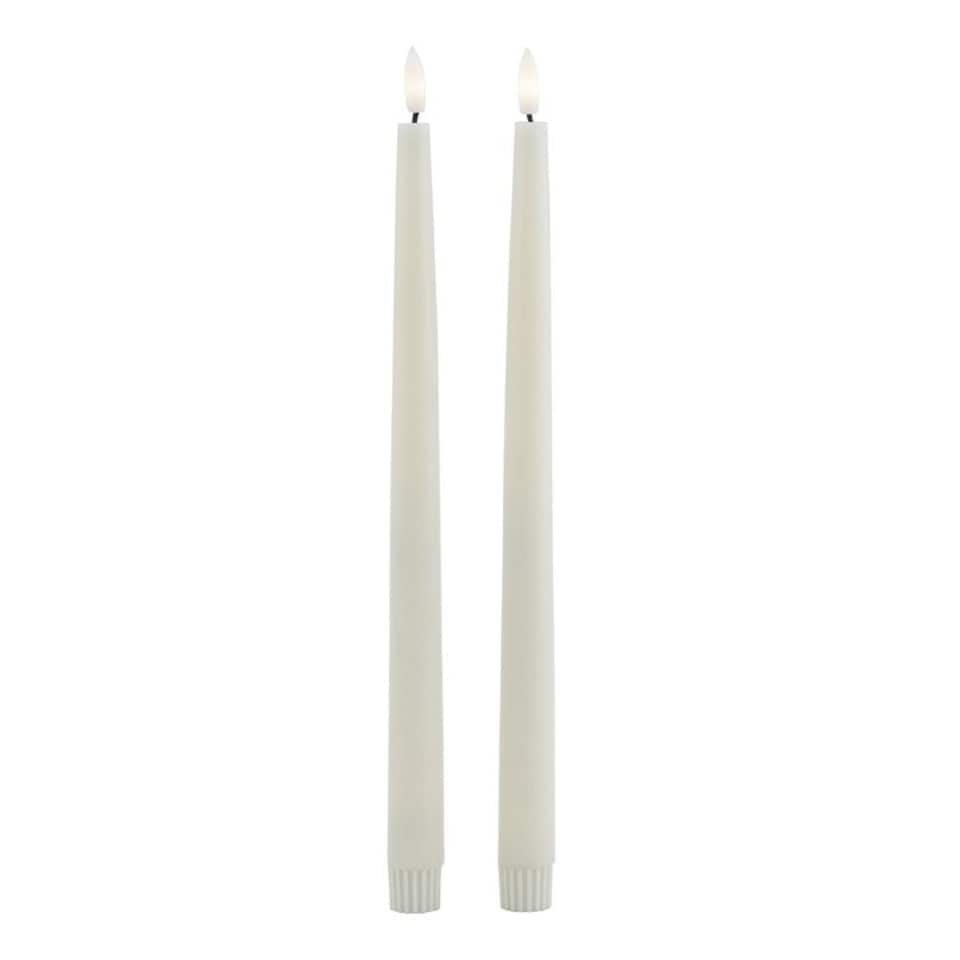 image 1 of Luxe Collection LED Dinner Candles (Set of 2) - Wax - L2 x W2 x H25 cm - Taupe Brown | Brown