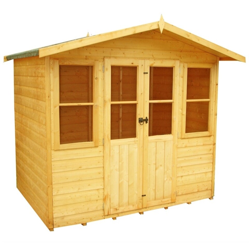image 1 of Haddon Shiplap Summerhouse Garden Sun Room Approx 7 x 5 Feet Brown
