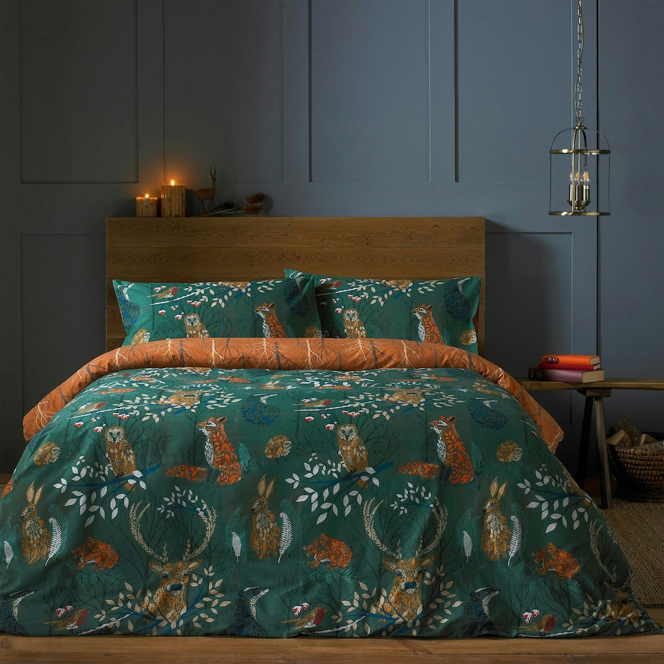 image 1 of furn. Forest Fauna Woodland Super King Duvet Cover Set